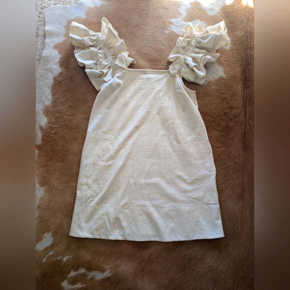 Free People Cream Off-Shoulder Mini Dress - Picture 3 of 5